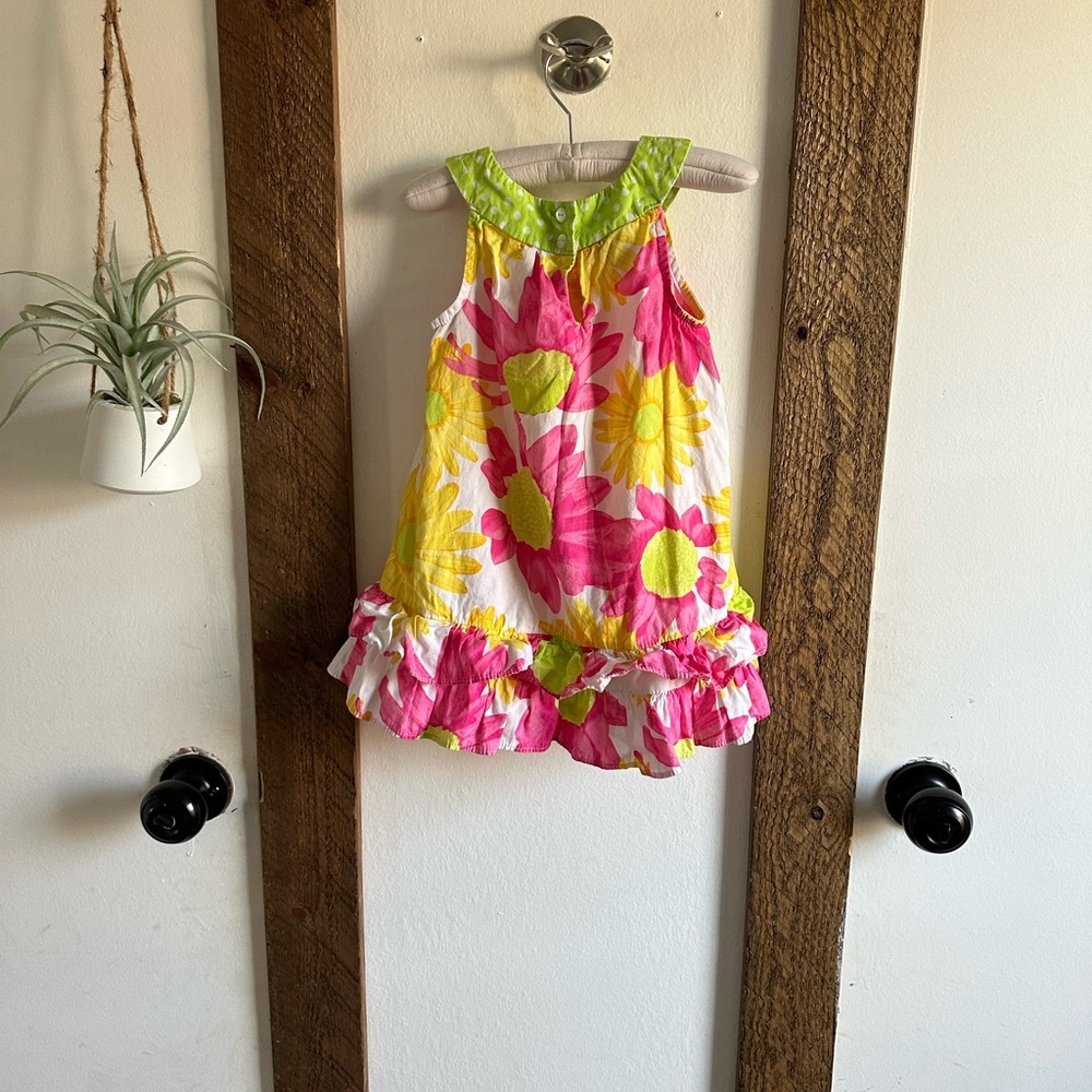Boutique Jessica Ann Baby Toddler Girls Retro Floral Spring Summer Sundress - Picture 3 of 7